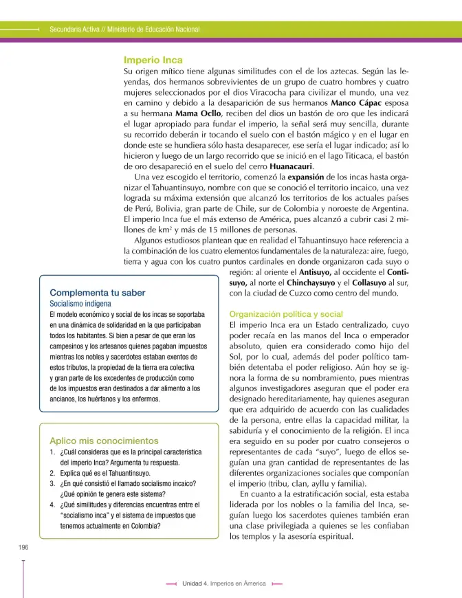Página 196 de Ciencias Sociales 7° · Secundaria Activa