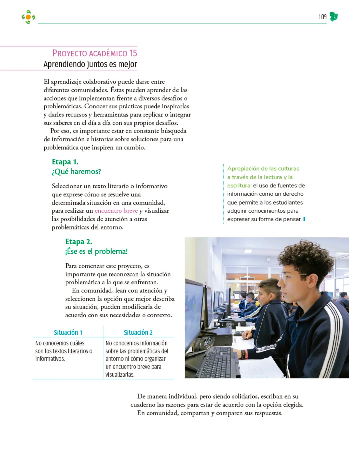 Miniatura página 110 de Colección Ximhai. Nuestro libro de Proyectos. Tomo I.   Libro de Educación Telesecundaria Grado 1°  Ciclo Escolar 2025 - 2026