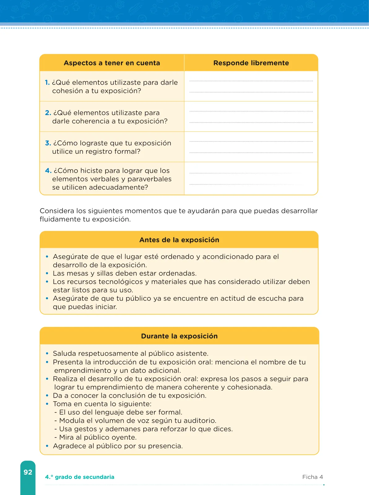 Miniatura página 94 de Fichas de aprendizaje de Comunicación 4 · 2024