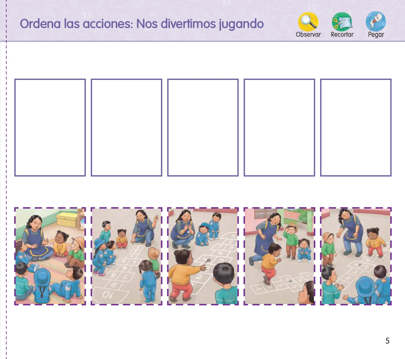 Página 7 de Crea, resuelve y aprende. Material impreso para niñas y niños de 5 años · 2024