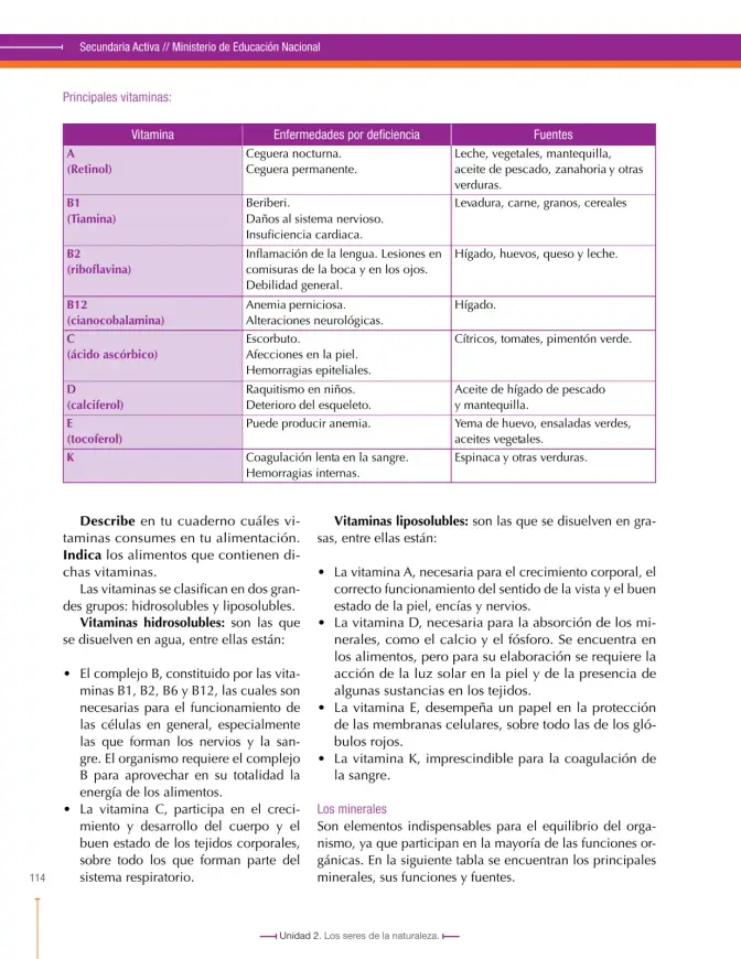 Página 114 de Ciencias Naturales 7° · Secundaria Activa