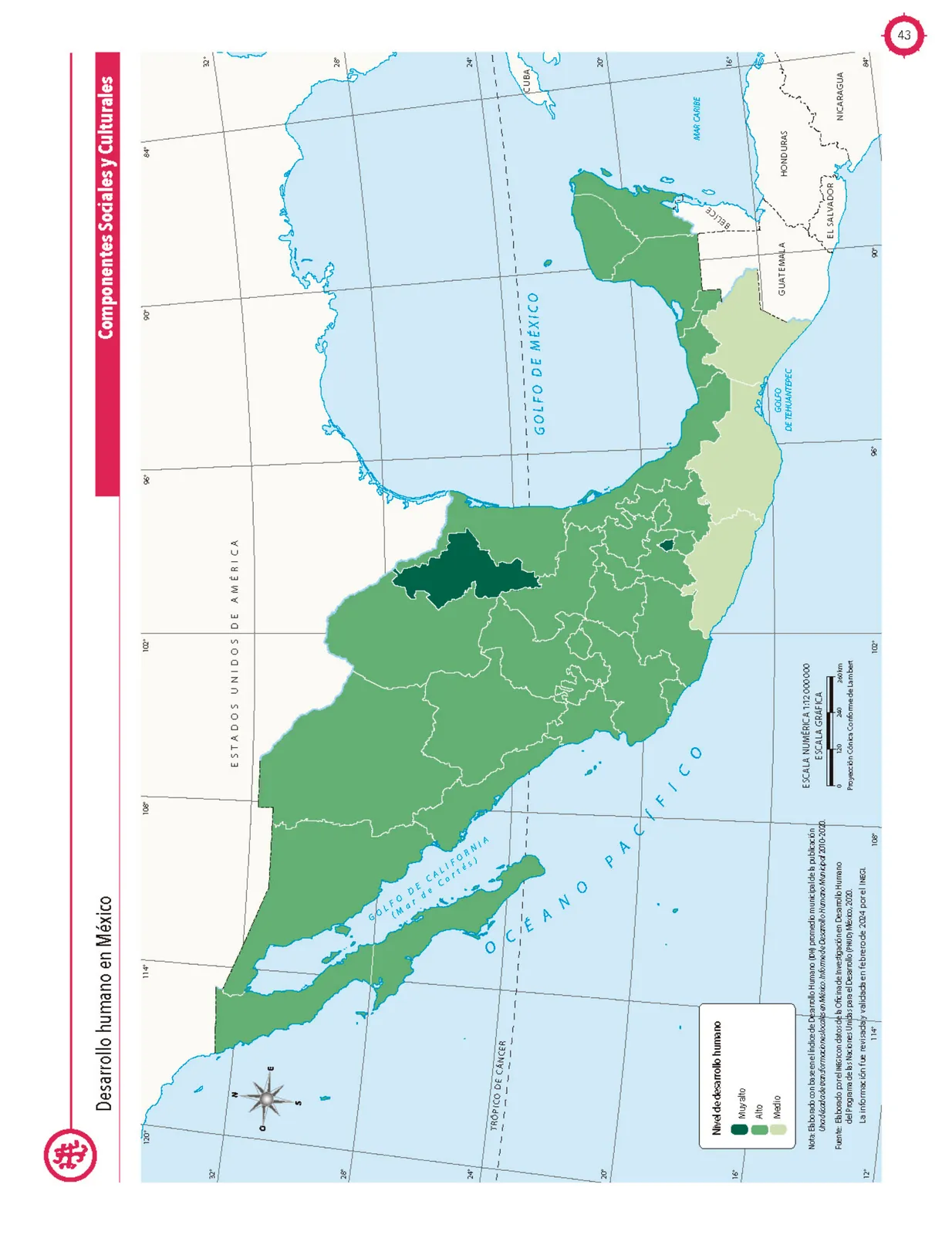 Miniatura página 44 de Cartografía de México y el mundo.   Libro de Educación Primaria Grado 4°  Ciclo Escolar 2025 - 2026