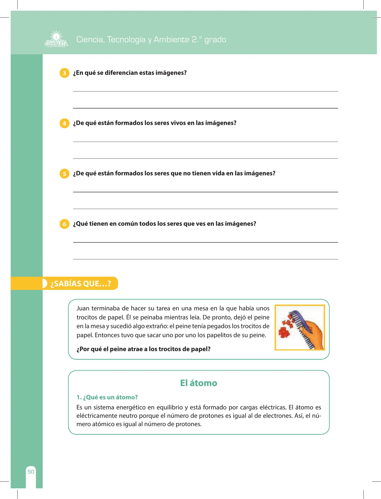 Página 50 de Ciencia, Tecnología y Ambiente 2 : cuaderno de reforzamiento pedagógico - JEC · 2016