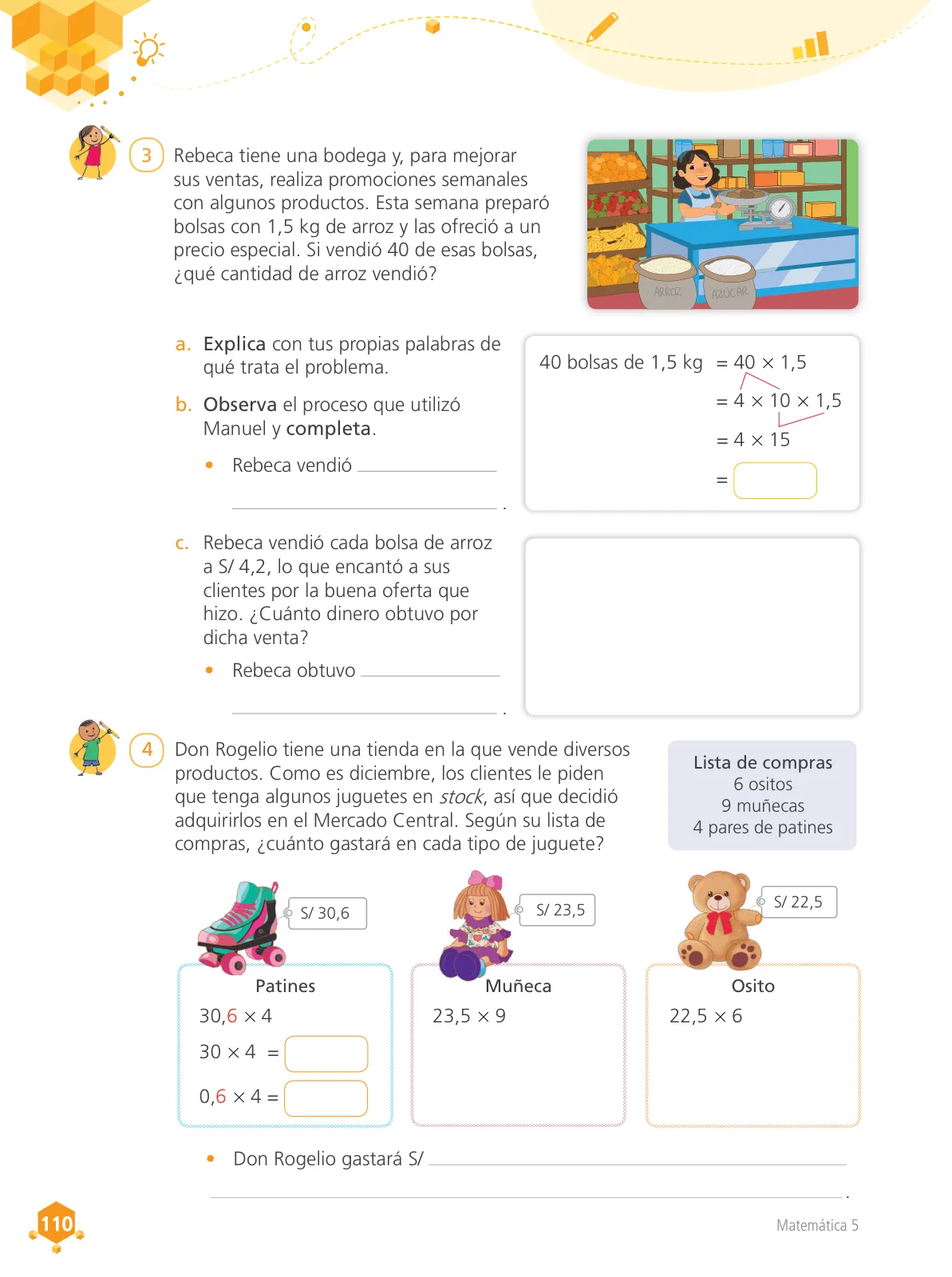 Miniatura página 111 de Matemática 5 : cuaderno de trabajo para quinto grado de Educación Primaria 2018 · 2018