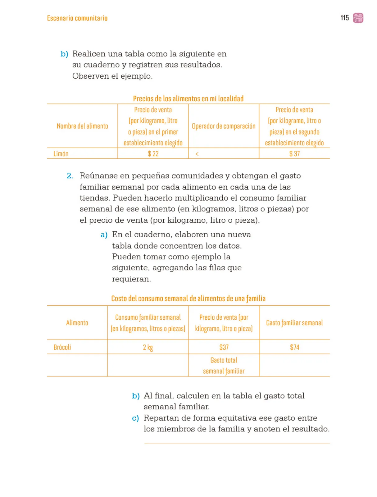 Miniatura página 118 de Proyectos Comunitarios.   Libro de Educación Primaria Grado 4°  Ciclo Escolar 2025 - 2026