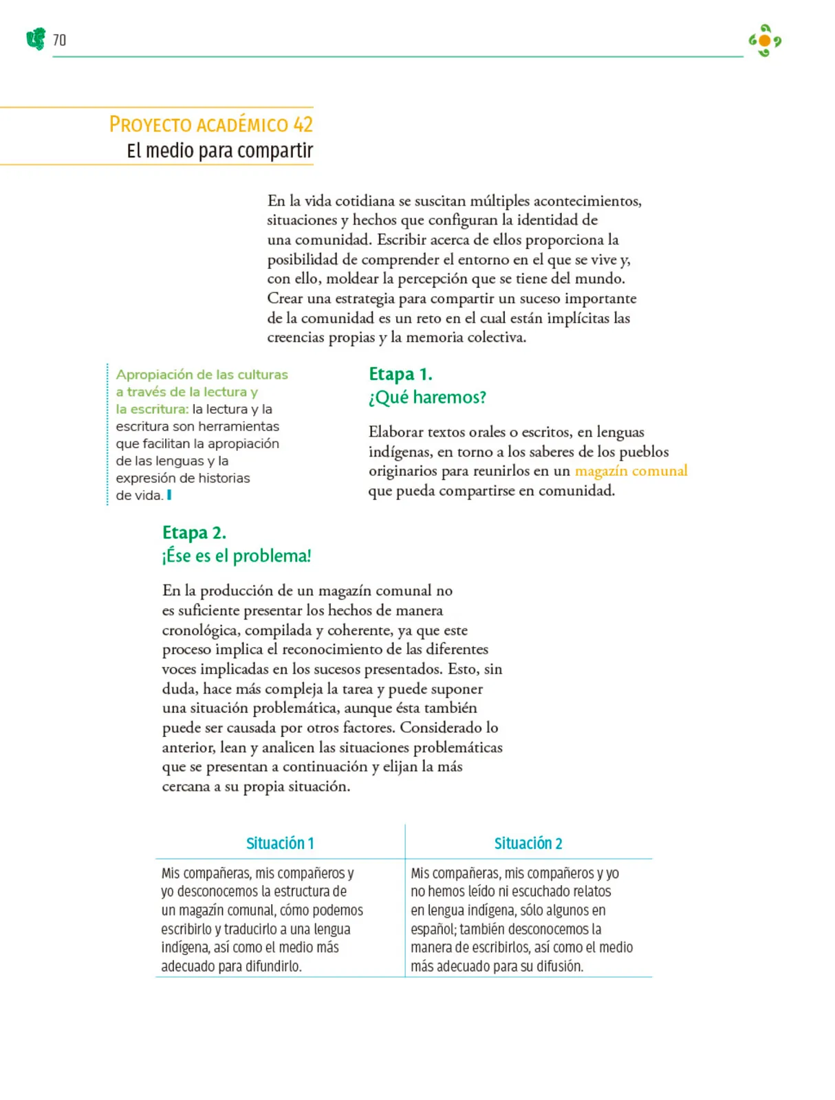 Página 71 de Colección Sk´asolil. Nuestro libro de Proyectos. Tomo III. Libro de Educación Telesecundaria Grado 2° Ciclo Escolar 2025 - 2026
