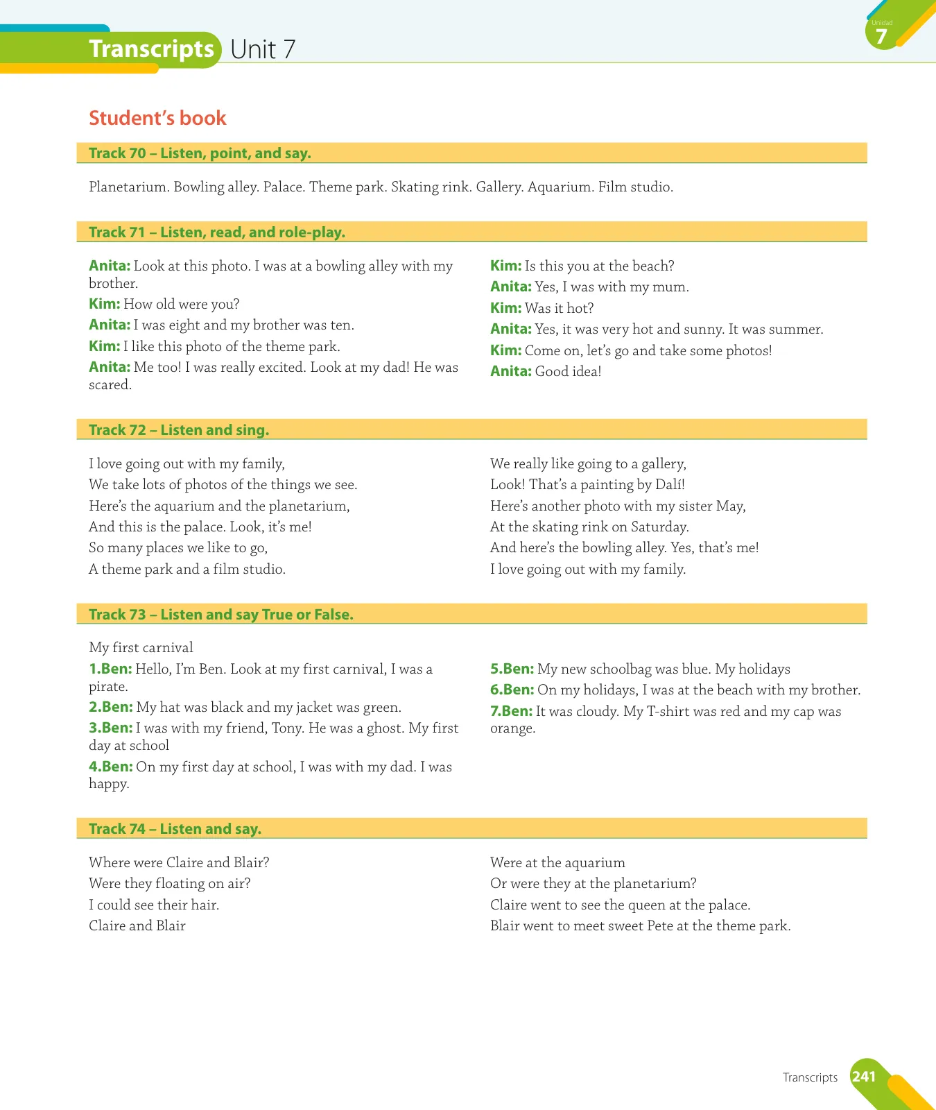 Página 105 de Inglés – Quinto Básico | Texto del Estudiante MINEDUC – Descargar PDF · 2024