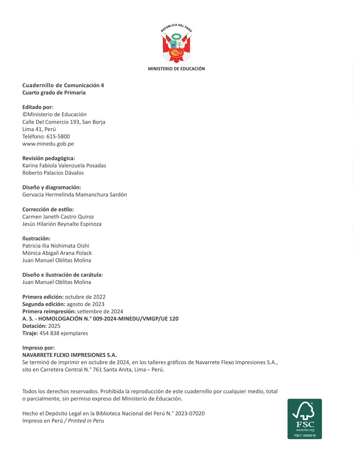 Página 4 de Cuadernillo de Comunicación 4. Cuarto grado de Primaria · 2024