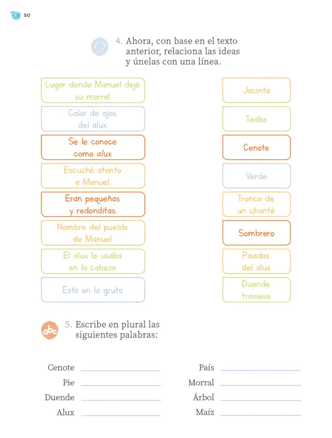 Página 51 de Múltiples lenguajes. Trazos y palabras. Libro de Educación Primaria Grado 2° Ciclo Escolar 2025 - 2026
