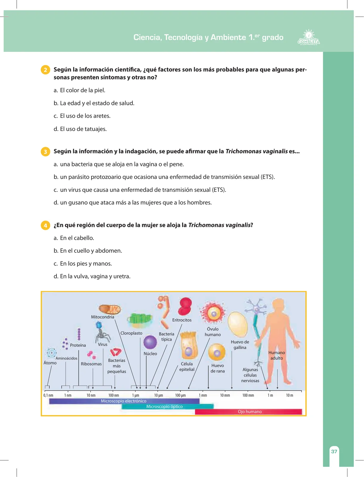 Página 37 de Ciencia, Tecnología y Ambiente 1. Cuaderno de reforzamiento pedagógico - JEC · 2016