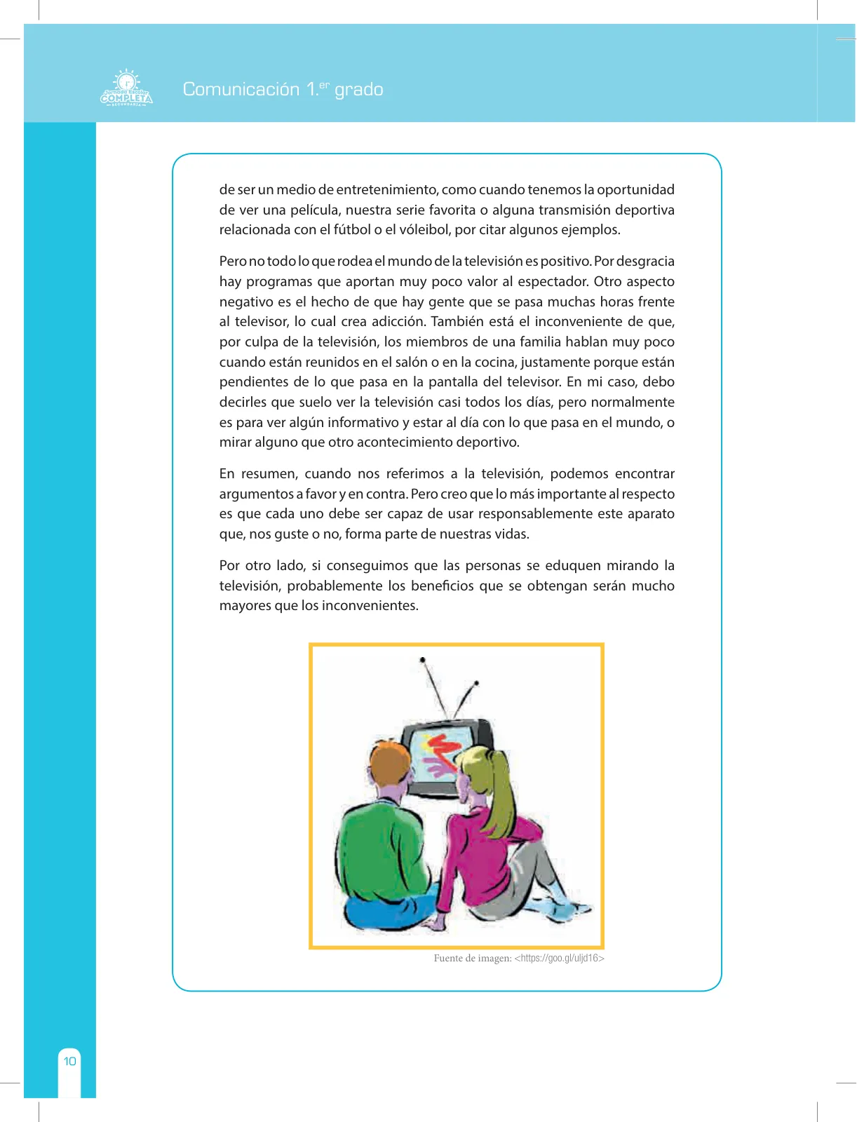 Página 10 de Comunicación Secundaria 1. Cuaderno de reforzamiento pedagógico - JEC · 2016