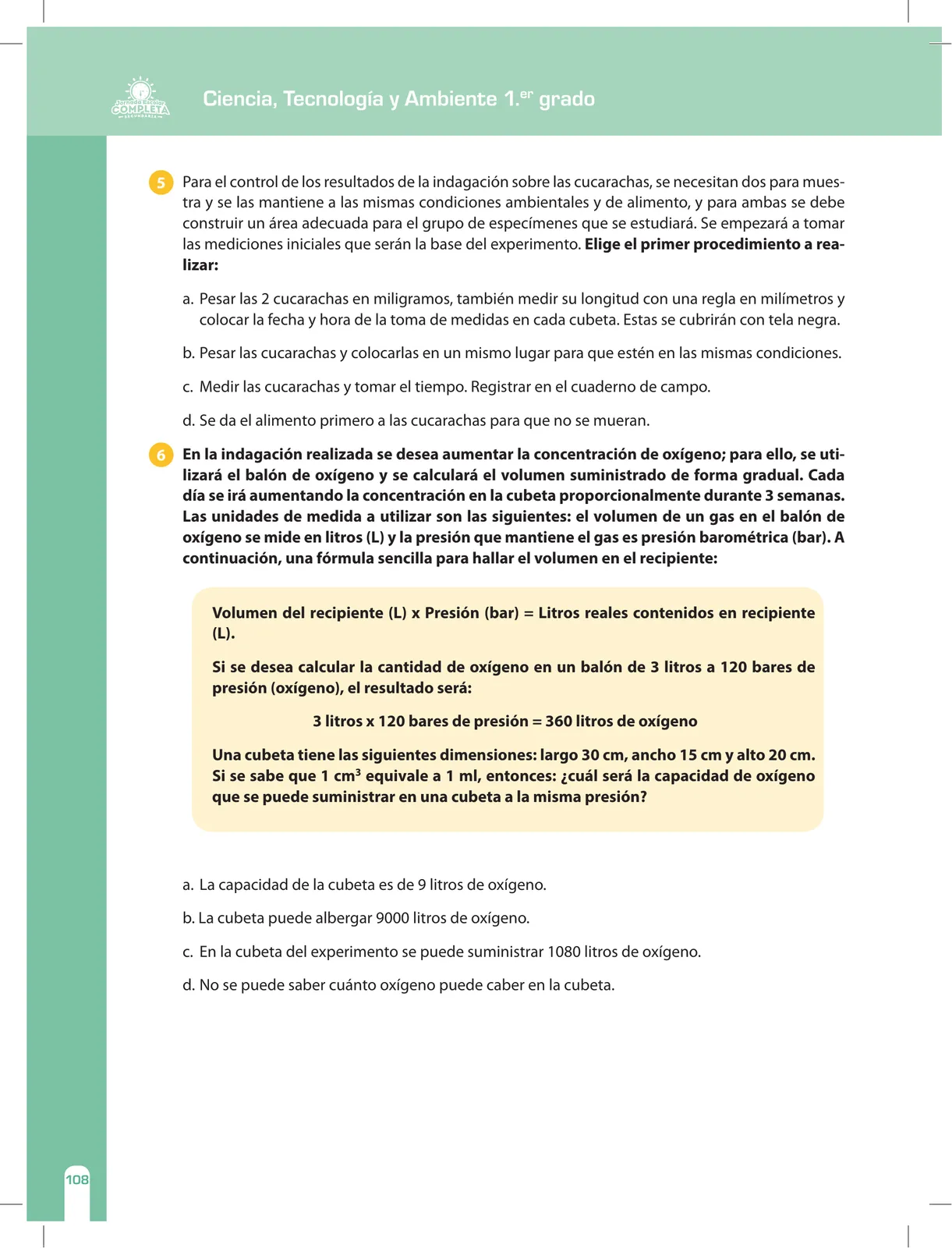 Página 108 de Ciencia, Tecnología y Ambiente 1. Cuaderno de reforzamiento pedagógico - JEC · 2016