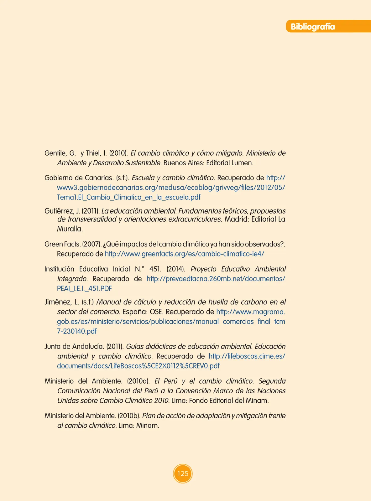 Miniatura página 126 de Guía de educación ambiental para el desarrollo sostenible : cambio climático · 2016