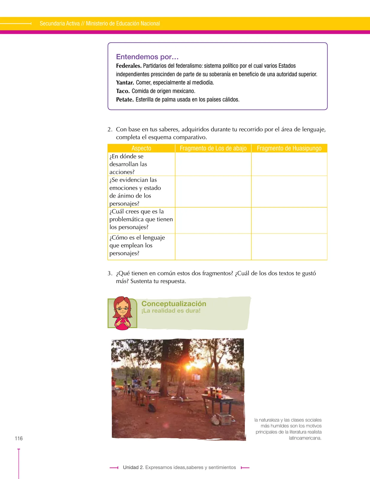 Página 116 de Lenguaje 9° · Secundaria Activa