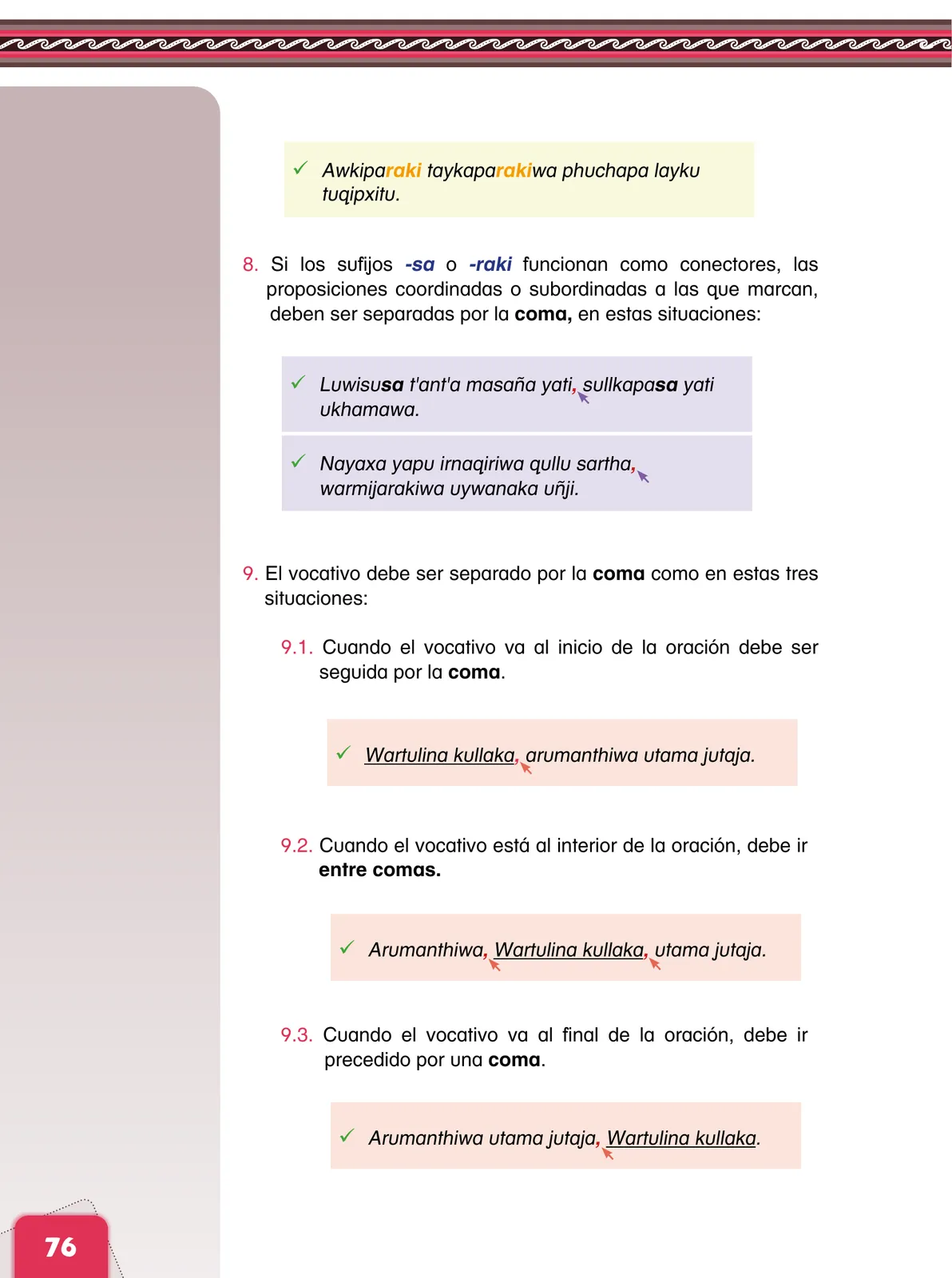 Miniatura página 78 de Aymara arutha chiqapa qillqañataki panka = Manual de escritura Aimara · 2021