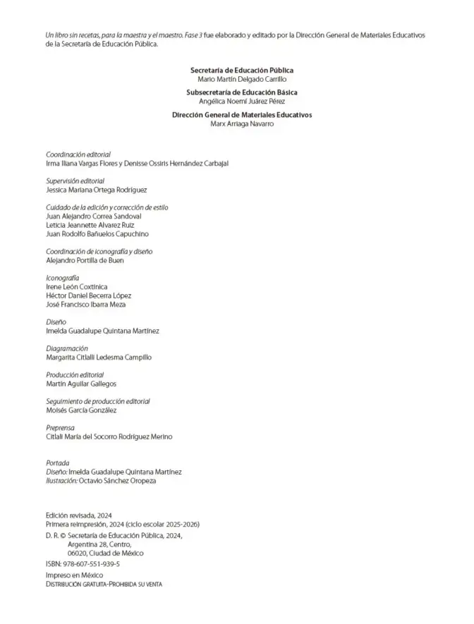 Página 3 de Un libro sin recetas, para la maestra y el maestro. Fase 3 Libro de Educación Primaria Grado 1°, 2° Ciclo Escolar 2025 - 2026