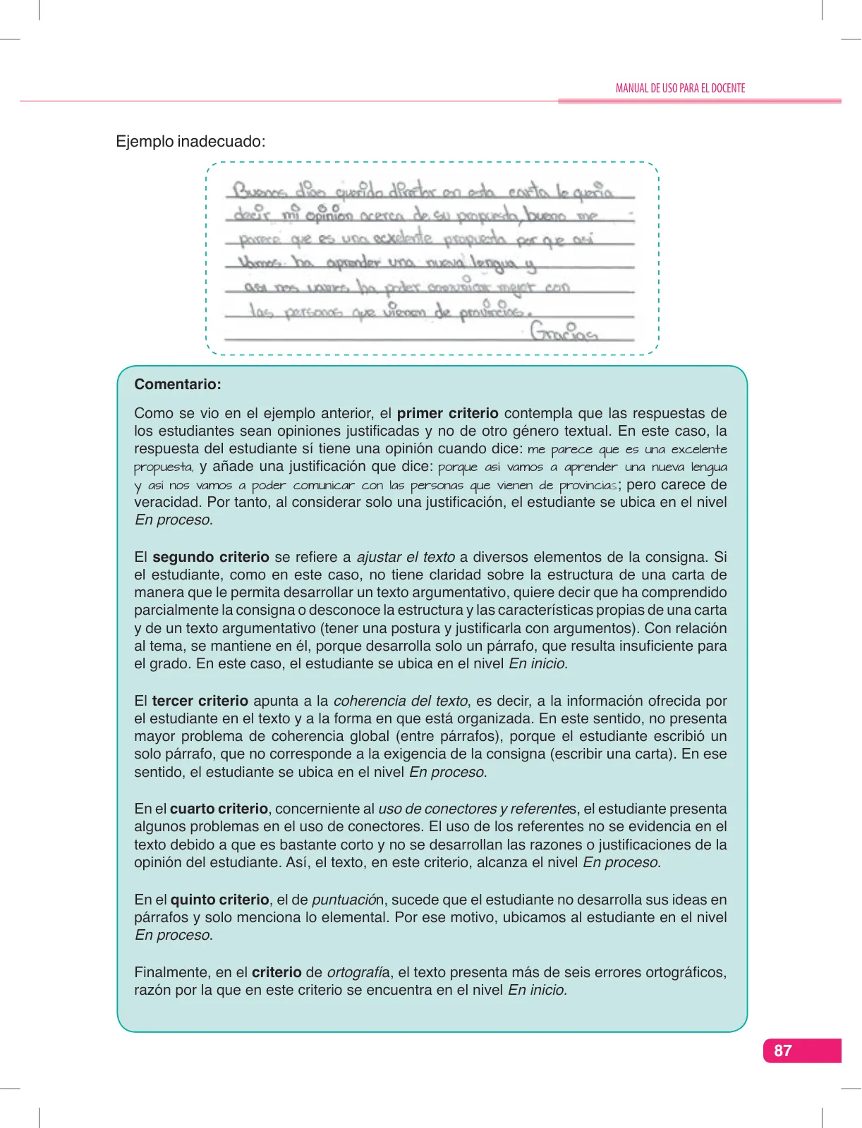 Miniatura página 87 de Comunicación, kit de evaluación Demostrando lo que aprendimos, 2do. secundaria : manual de uso para el docente · 2016
