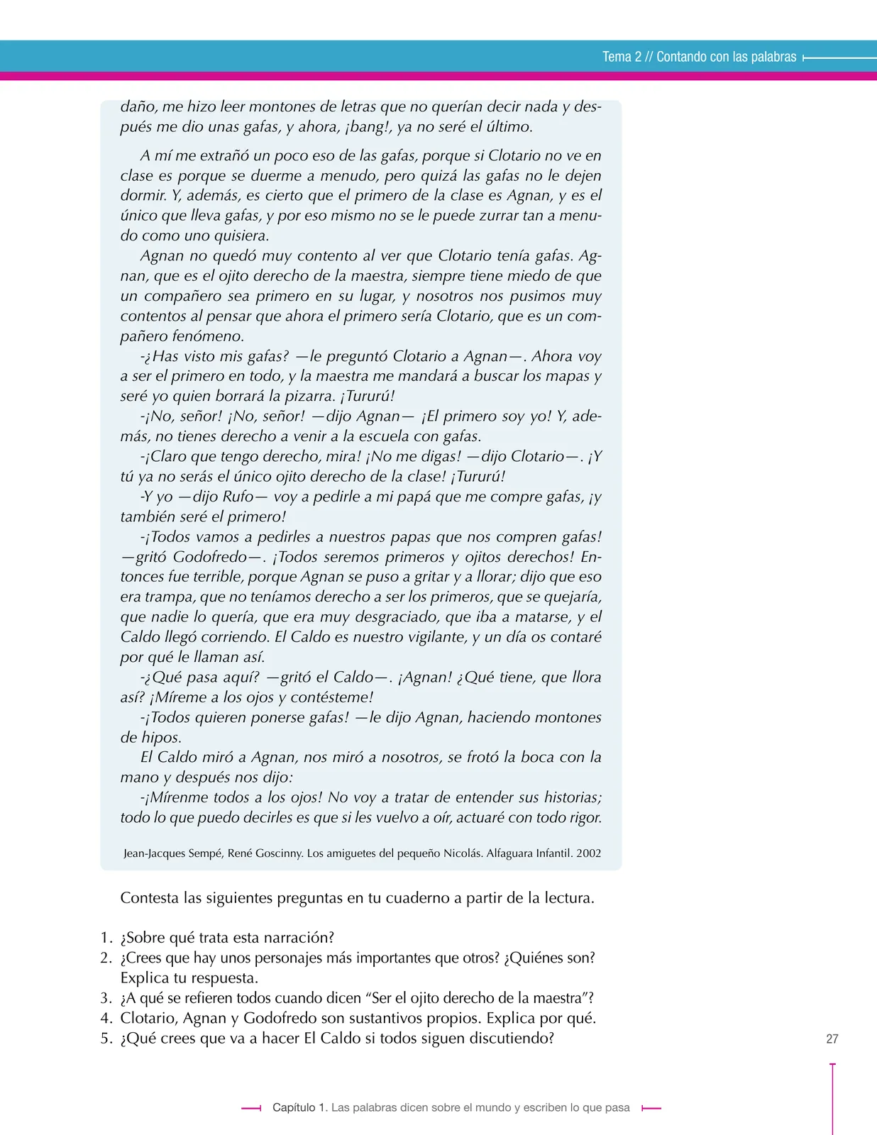 Página 27 de Lenguaje 6° · Secundaria Activa
