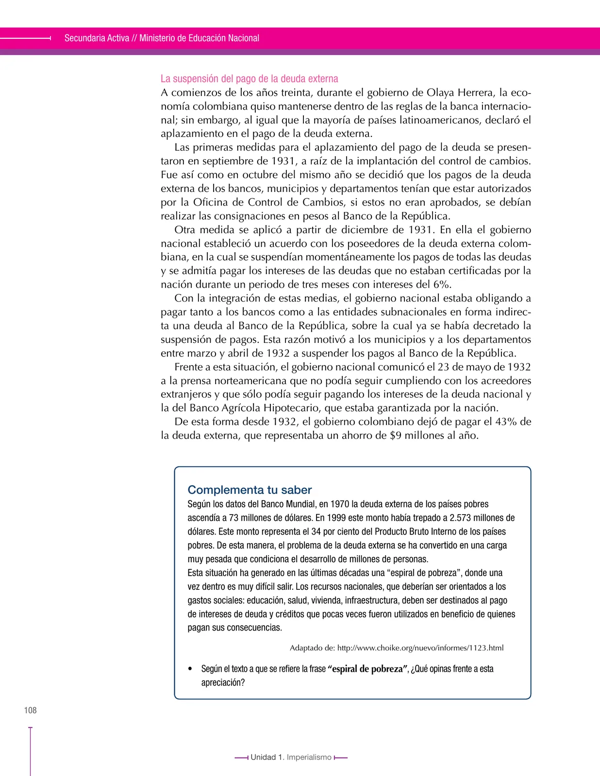 Página 108 de Ciencias Sociales 9° · Secundaria Activa