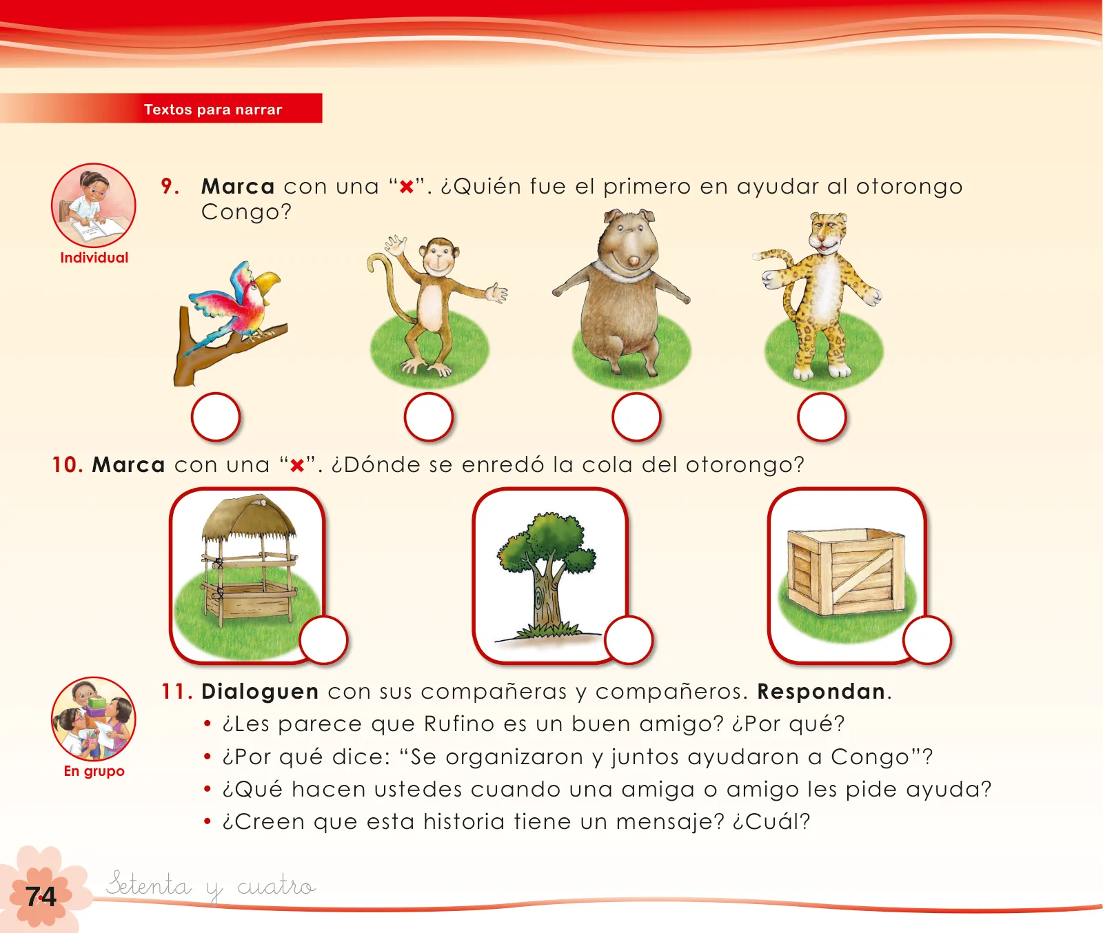Miniatura página 76 de Comunicación 1 : cuaderno de trabajo para primer grado de Educación Primaria 2019 · 2019