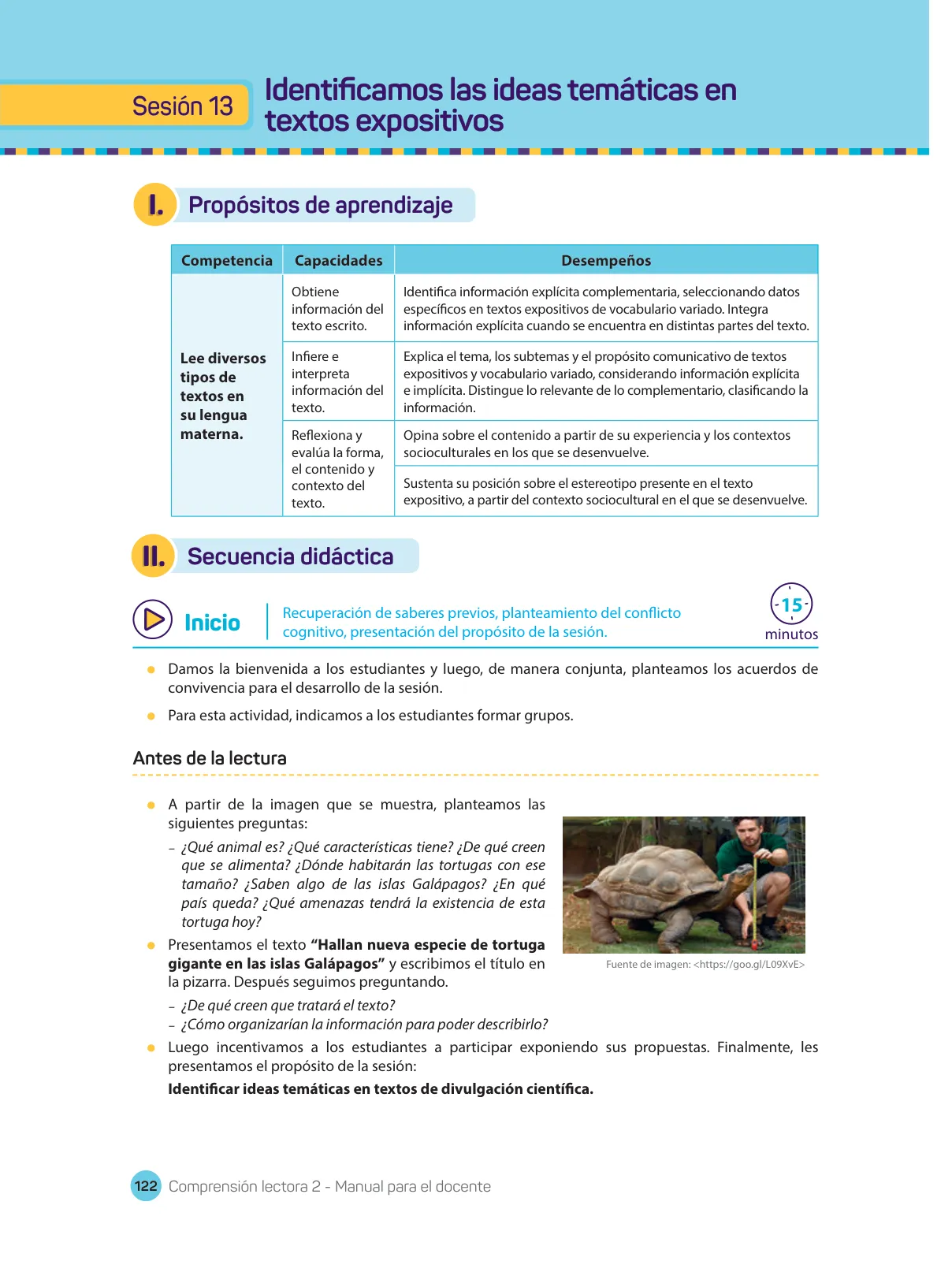 Miniatura página 124 de Comprensión lectora : manual para el docente de segundo grado de Secundaria 2018 · 2018