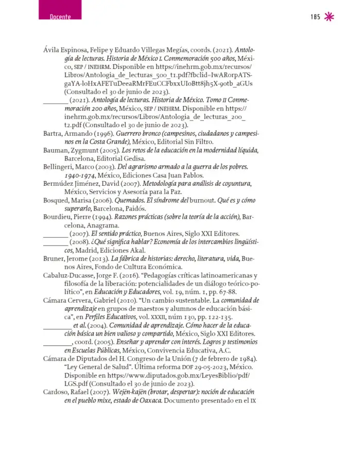 Página 186 de Un libro sin recetas para la maestra y el maestro. Fase 6. Libro de Educación Telesecundaria Grado 1°, 2°, 3° Ciclo Escolar 2025 - 2026