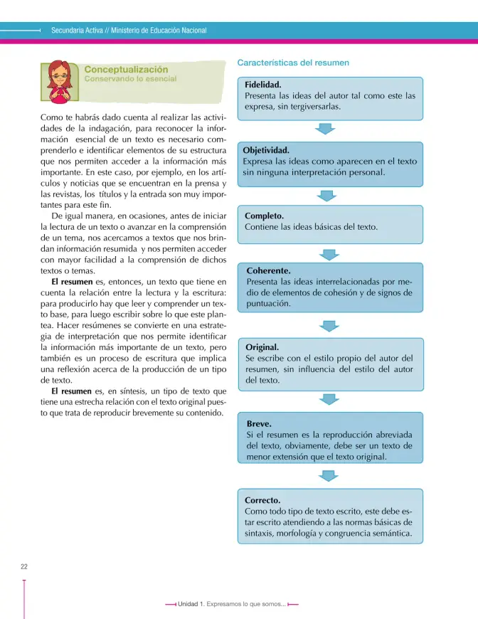 Página 22 de Lenguaje 9° · Secundaria Activa