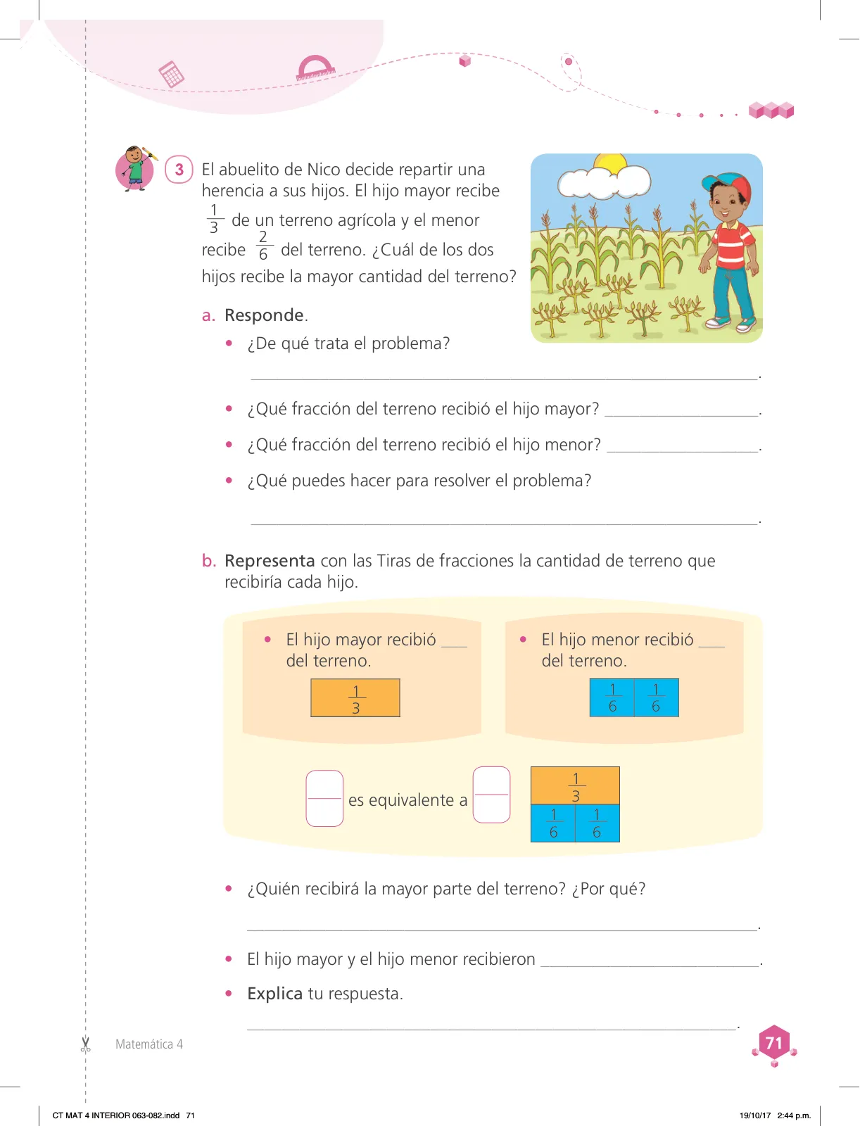 Página 71 de Matemática 4 : cuaderno de trabajo para cuarto grado de Educación Primaria 2018 · 2018
