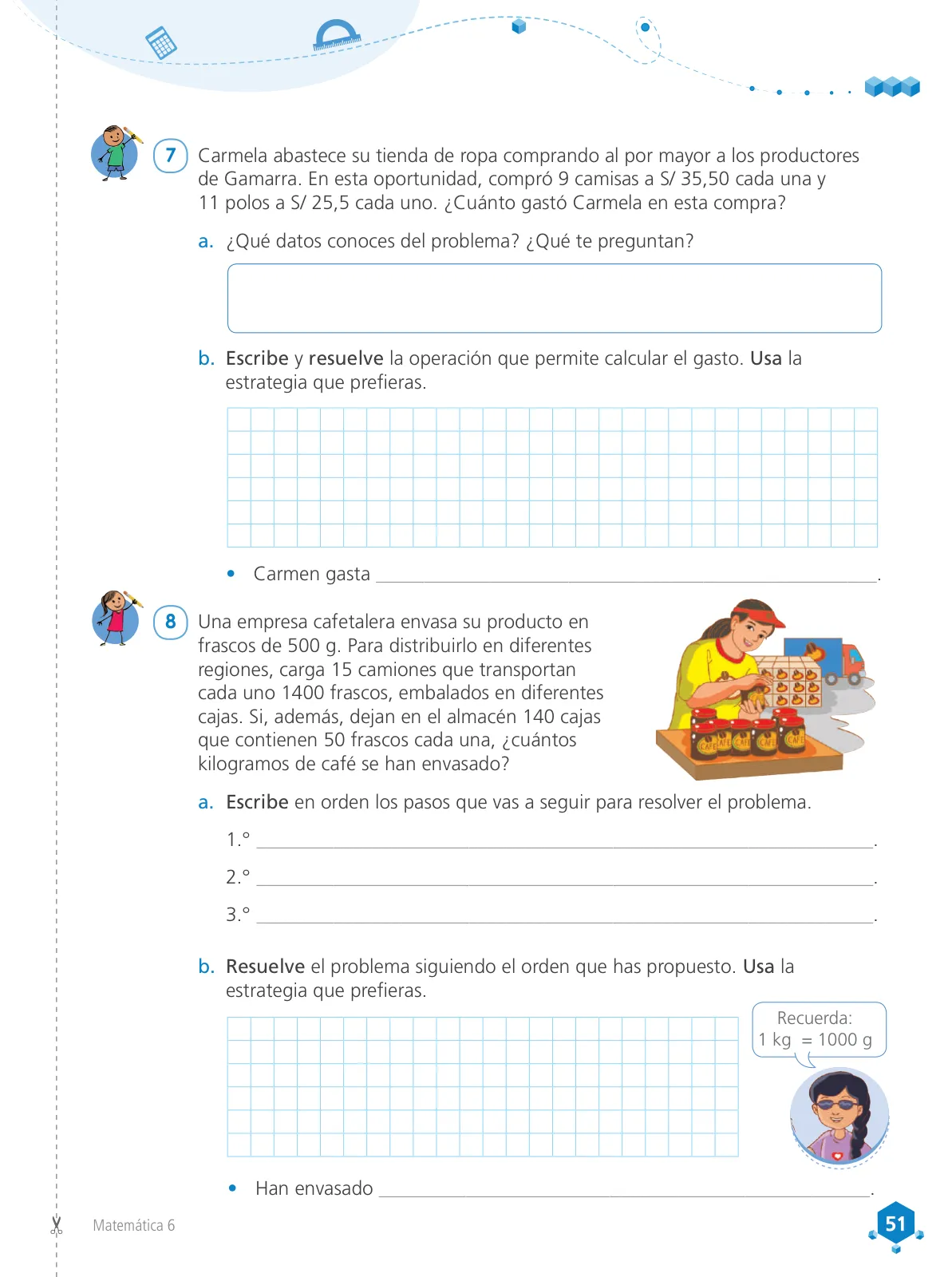 Miniatura página 53 de Matemática 6 : cuaderno de trabajo para sexto grado de Educación Primaria 2019 · 2019