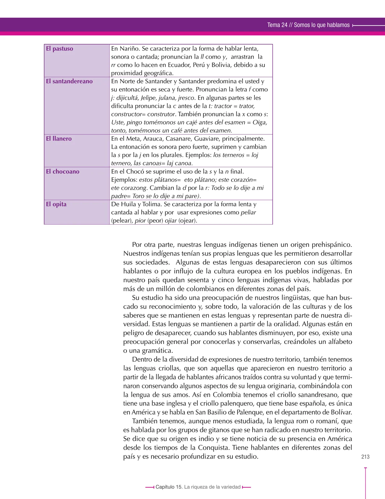 Página 213 de Lenguaje 9° · Secundaria Activa