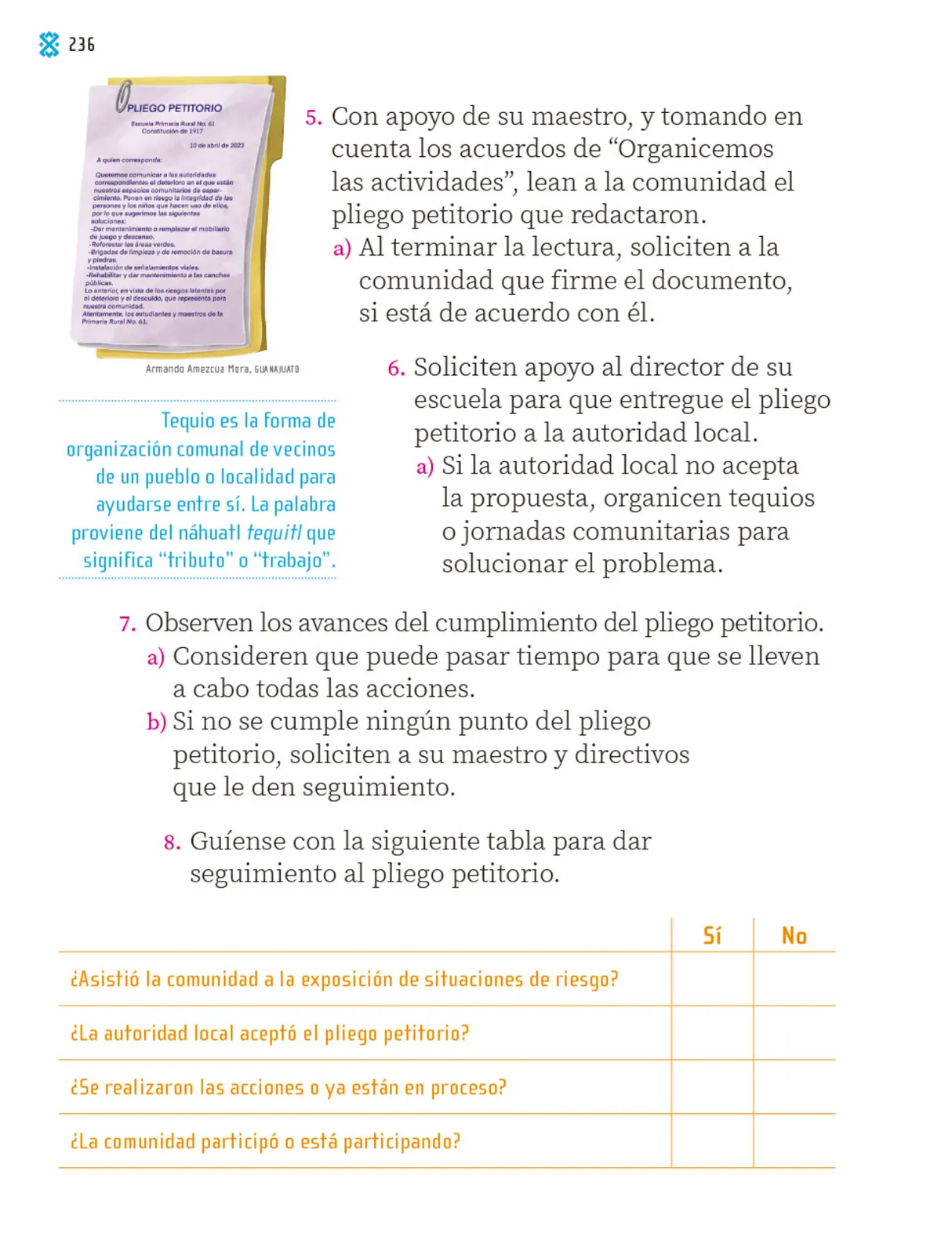 Página 237 de Proyectos Comunitarios.   Libro de Educación Primaria Grado 1°  Ciclo Escolar 2025 - 2026