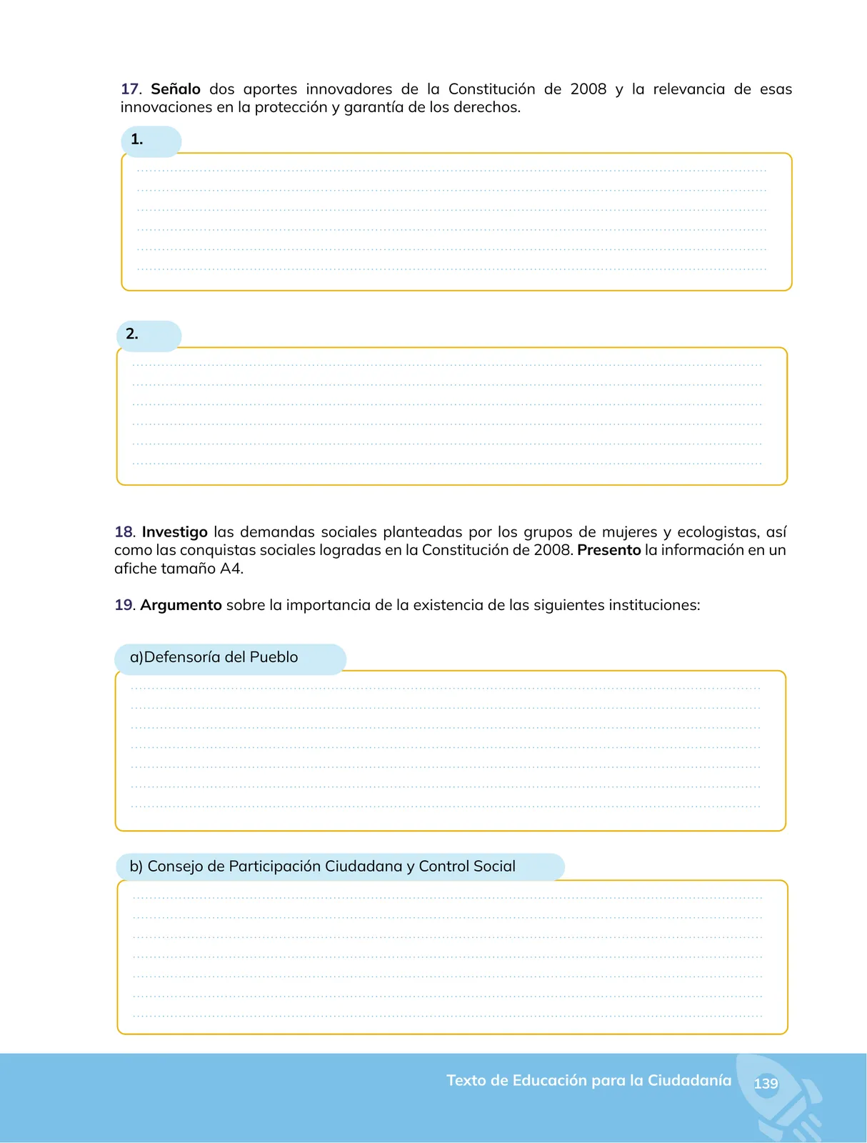 Página 140 de Educacion Ciudadania · 1ro BGU · 2024