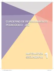 Portada de Matemática 1 : cuaderno de reforzamiento pedagógico - JEC · 2016