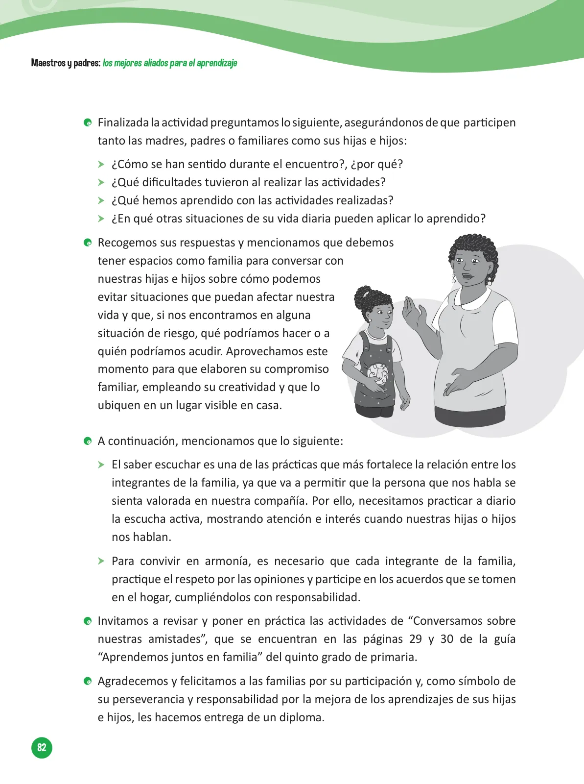 Página 84 de Guía para el trabajo docente con las familias del ciclo V de Primaria · 2016