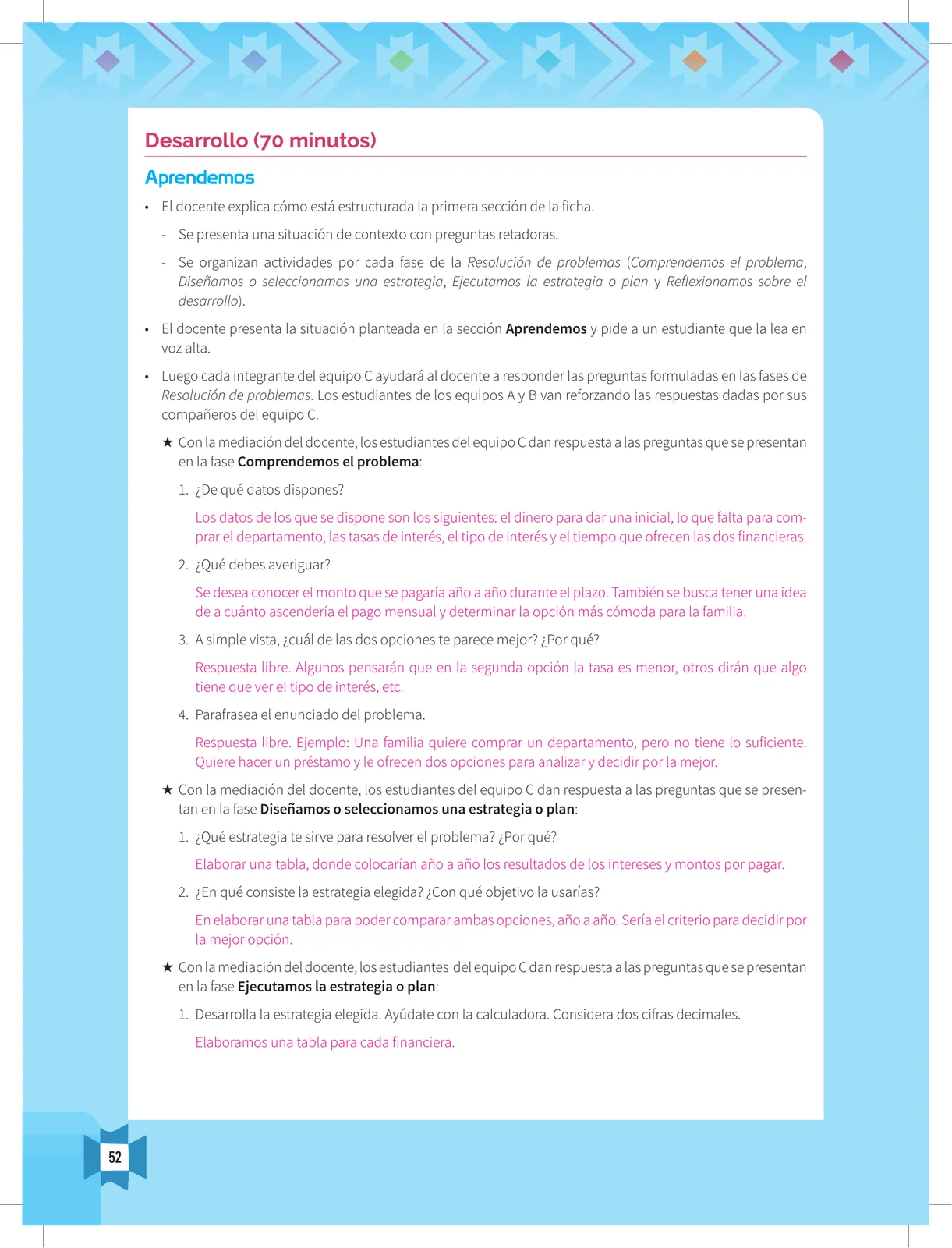 Miniatura página 54 de Resolvamos problemas 5 : manual para el docente 2018 · 2018