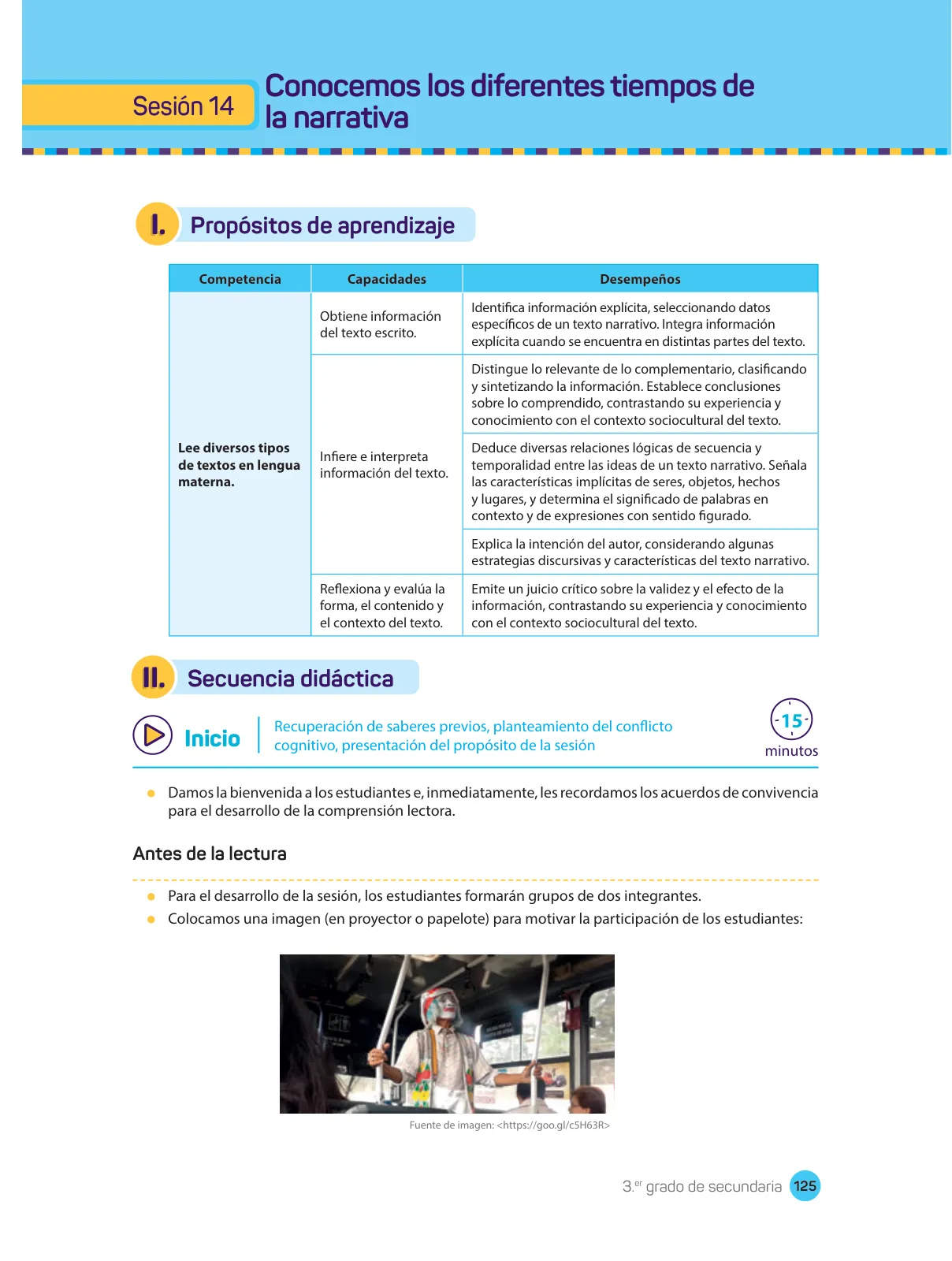 Página 127 de Comprensión lectora : manual para el docente de tercer grado de Secundaria 2018 · 2018
