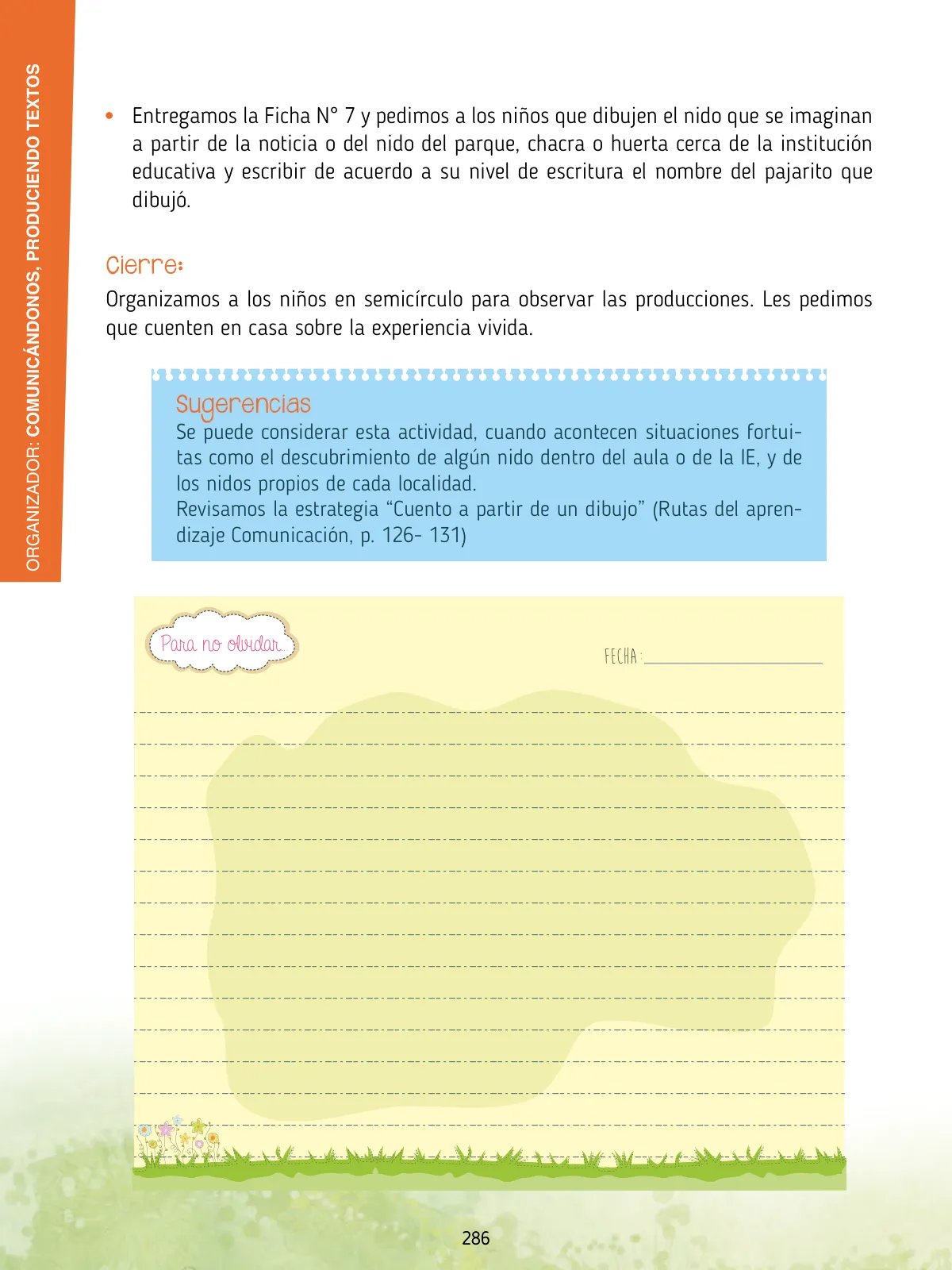 Página 288 de Agenda pedagógica 2017-2018 para docentes de II Ciclo de Instituciones de nivel de Educación Inicial · 2017