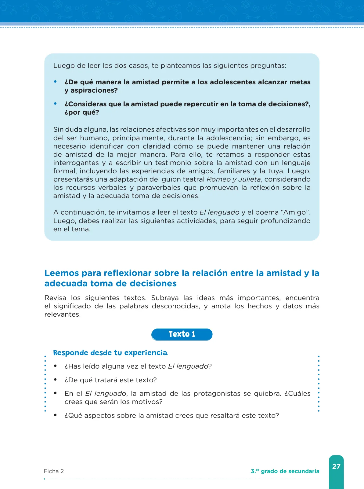 Página 29 de Fichas de aprendizaje de Comunicación 3 · 2024