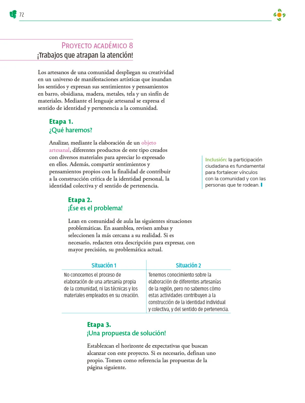 Miniatura página 73 de Colección Ximhai. Nuestro libro de Proyectos. Tomo I.   Libro de Educación Telesecundaria Grado 1°  Ciclo Escolar 2025 - 2026