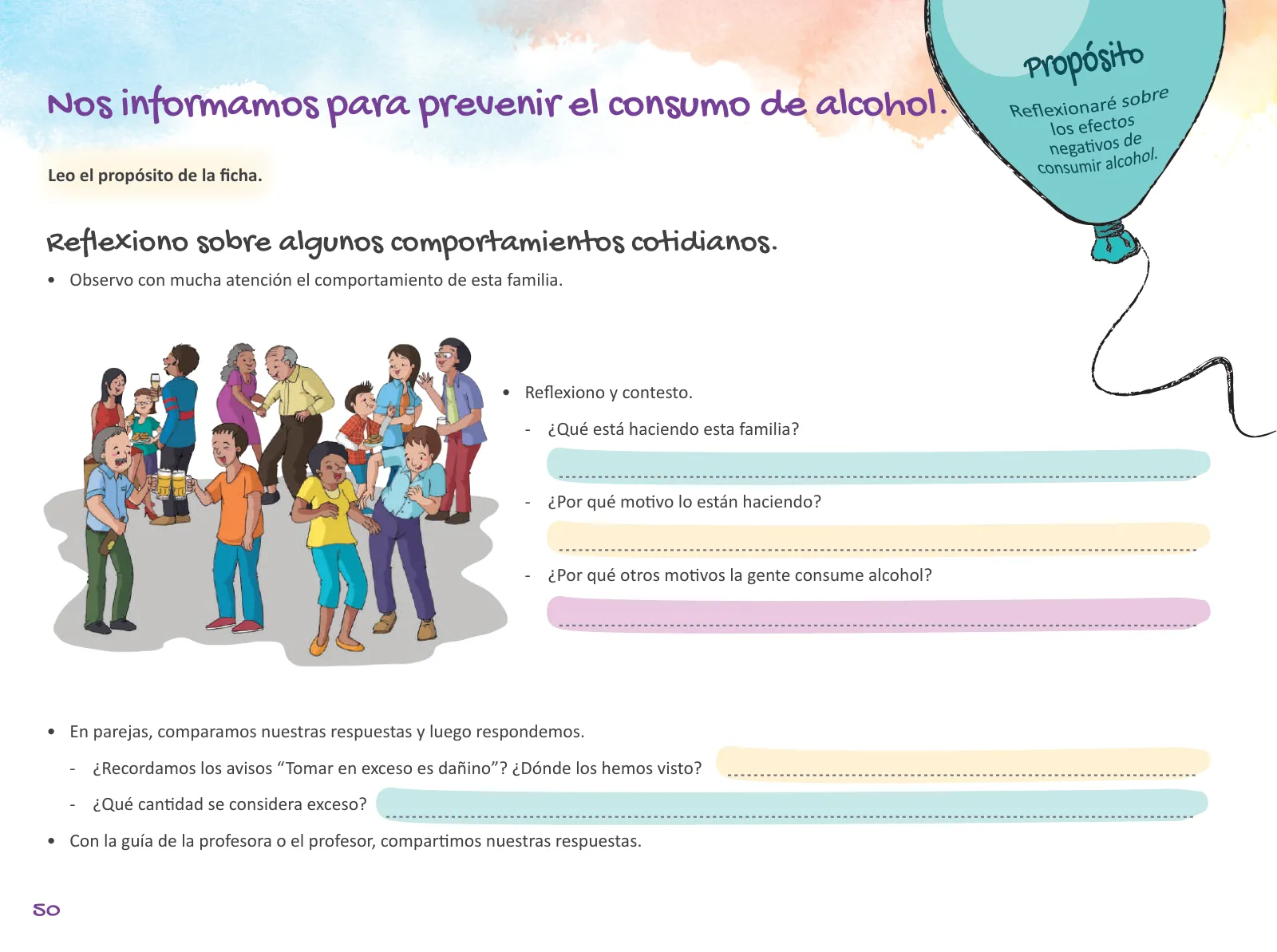 Página 52 de Cuadernillo de Tutoría Sexto Grado Educación Primaria 2019 · 2019