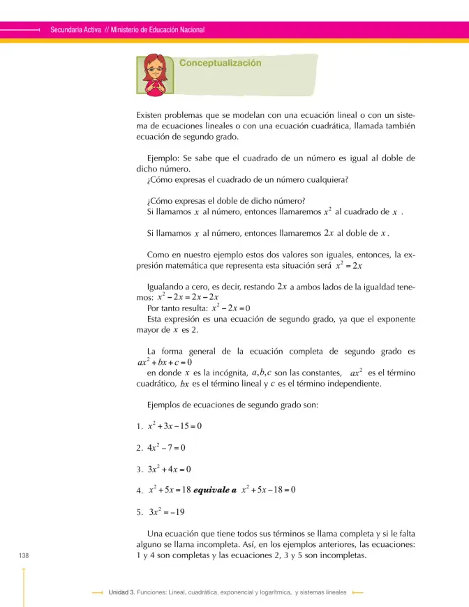 Página 138 de Matematica 9° · Secundaria Activa