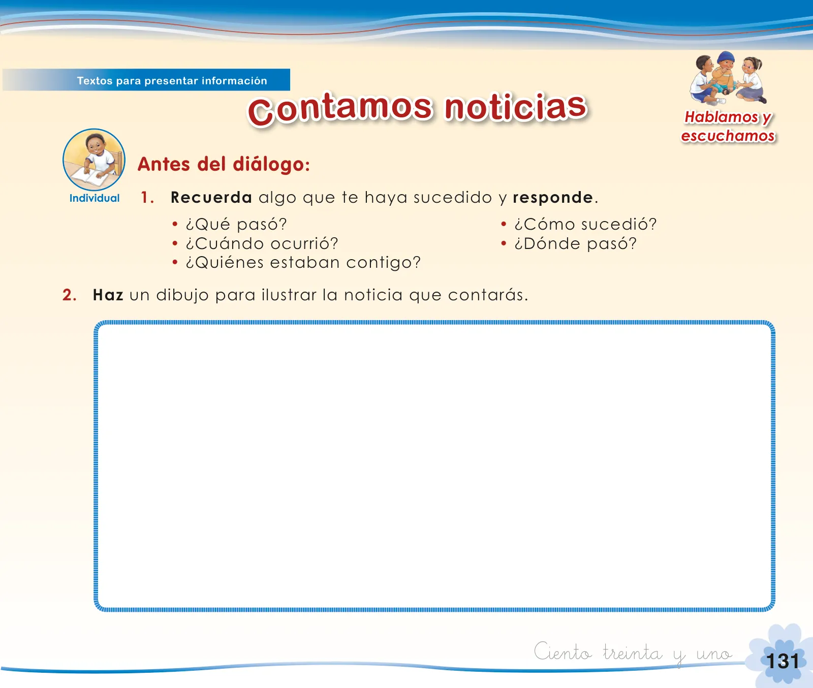 Miniatura página 133 de Comunicación 1 : cuaderno de trabajo para primer grado de Educación Primaria 2019 · 2019