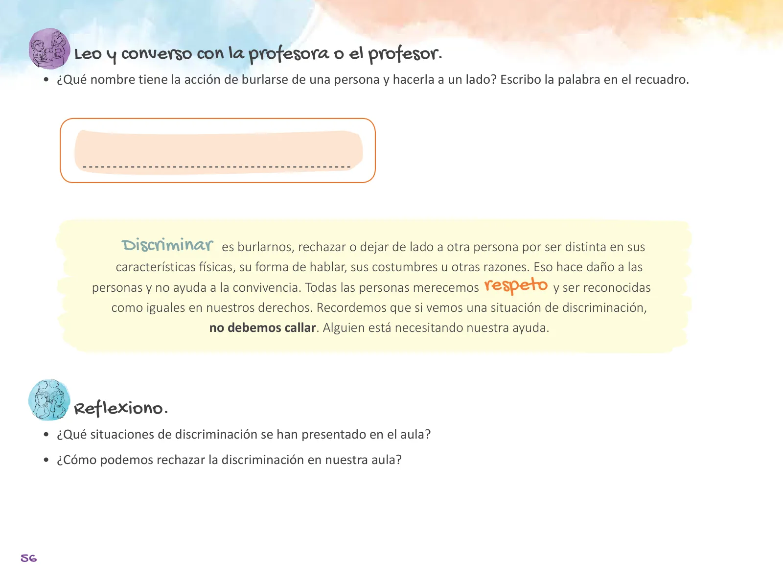 Miniatura página 58 de Cuadernillo de Tutoría 2 : segundo grado de Educación Primaria · 2021