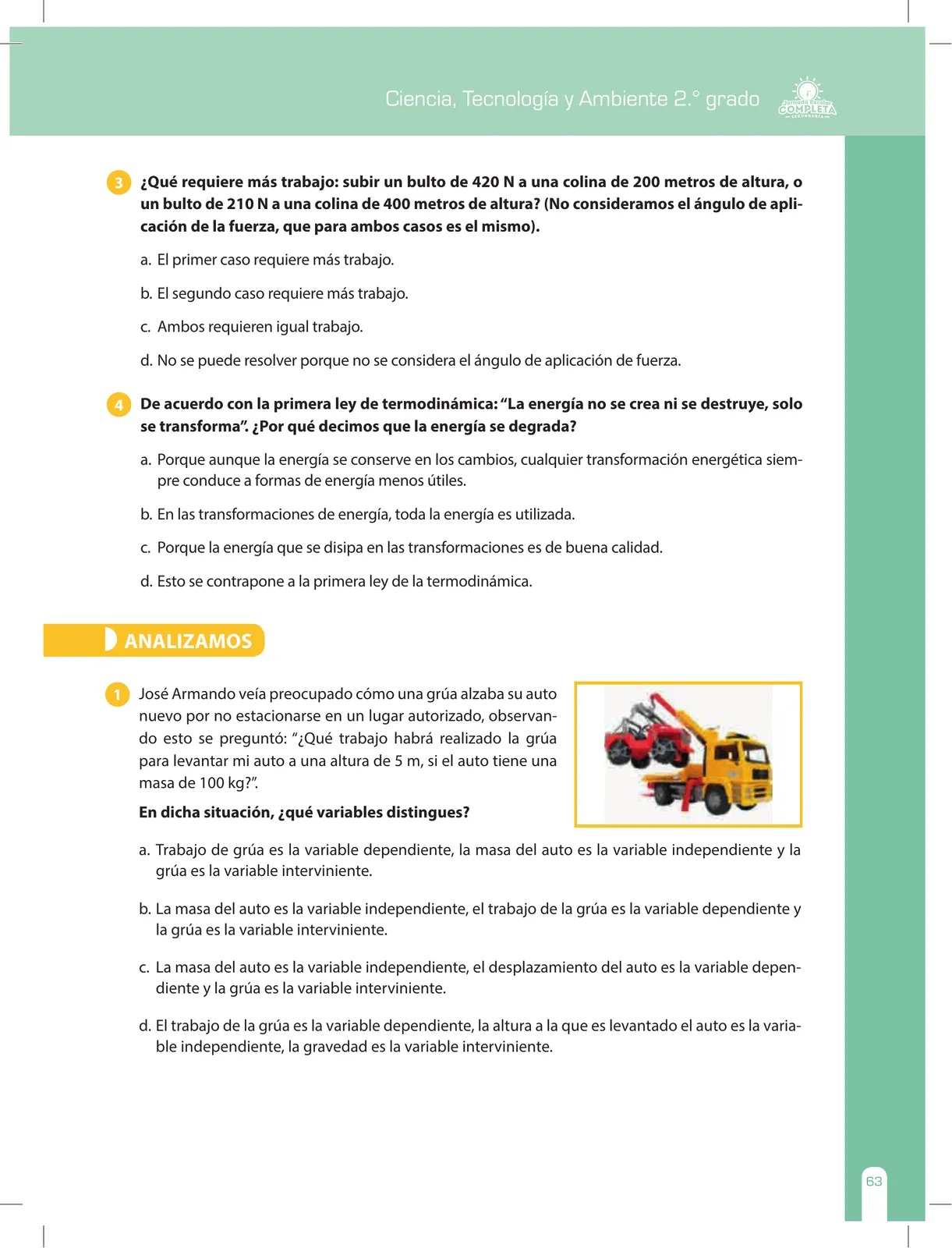 Miniatura página 63 de Ciencia, Tecnología y Ambiente 2 : cuaderno de reforzamiento pedagógico - JEC · 2016