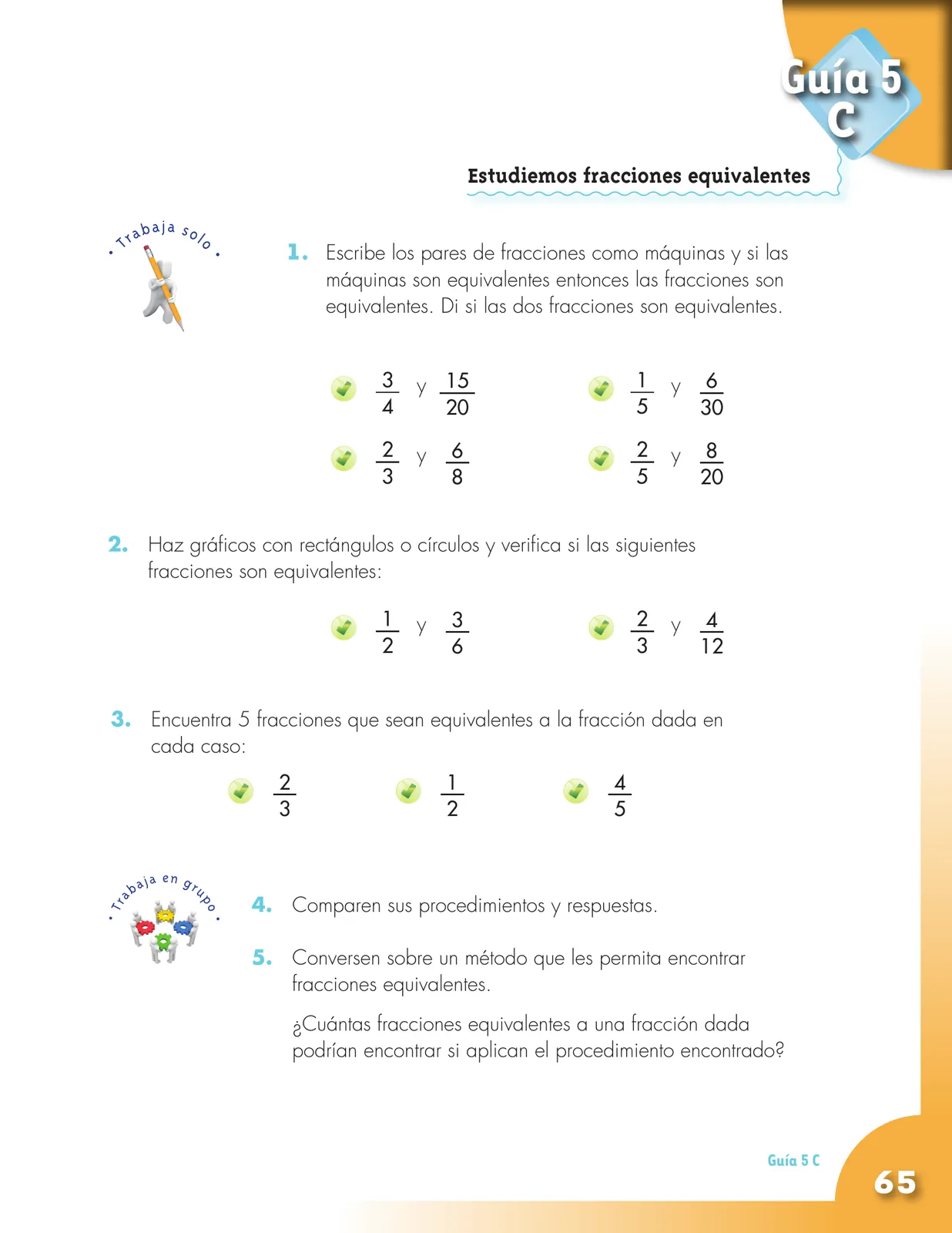 Página 65 de Matematica 5° · Cartilla 01