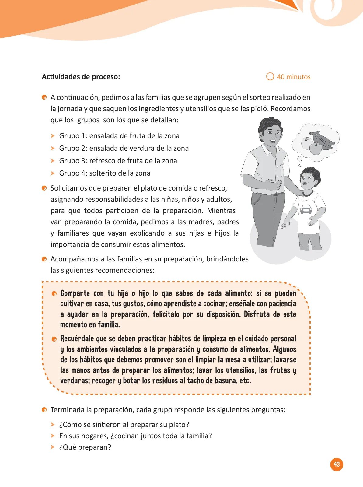 Página 45 de Guía para el trabajo docente con las familias del ciclo IV de Primaria · 2016