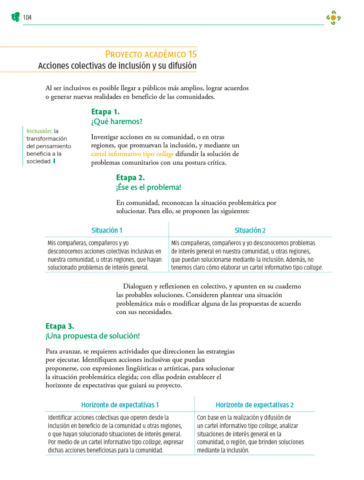 Página 105 de Colección Sk´asolil. Nuestro libro de Proyectos. Tomo I. Libro de Educación Telesecundaria Grado 2° Ciclo Escolar 2025 - 2026