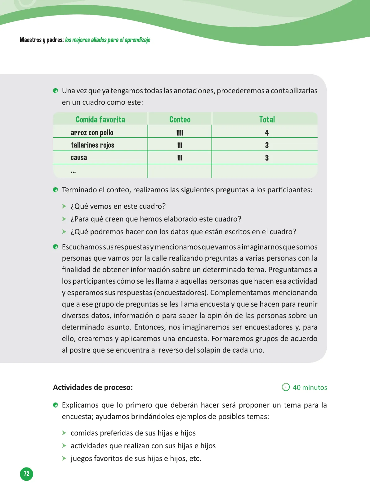 Página 74 de Guía para el trabajo docente con las familias del ciclo V de Primaria · 2016