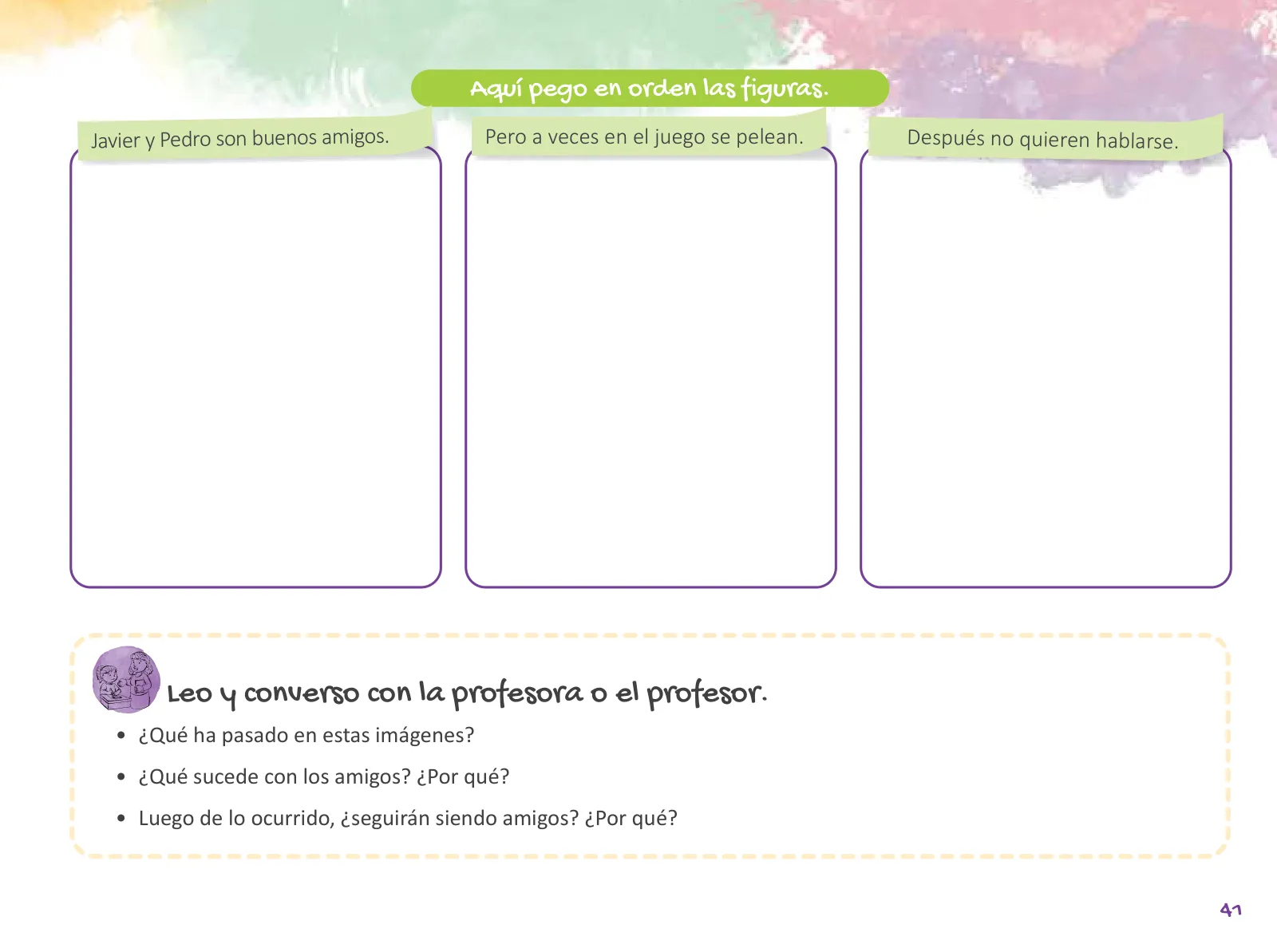 Página 43 de Cuadernillo de Tutoría 1 : primer grado de Educación Primaria · 2021