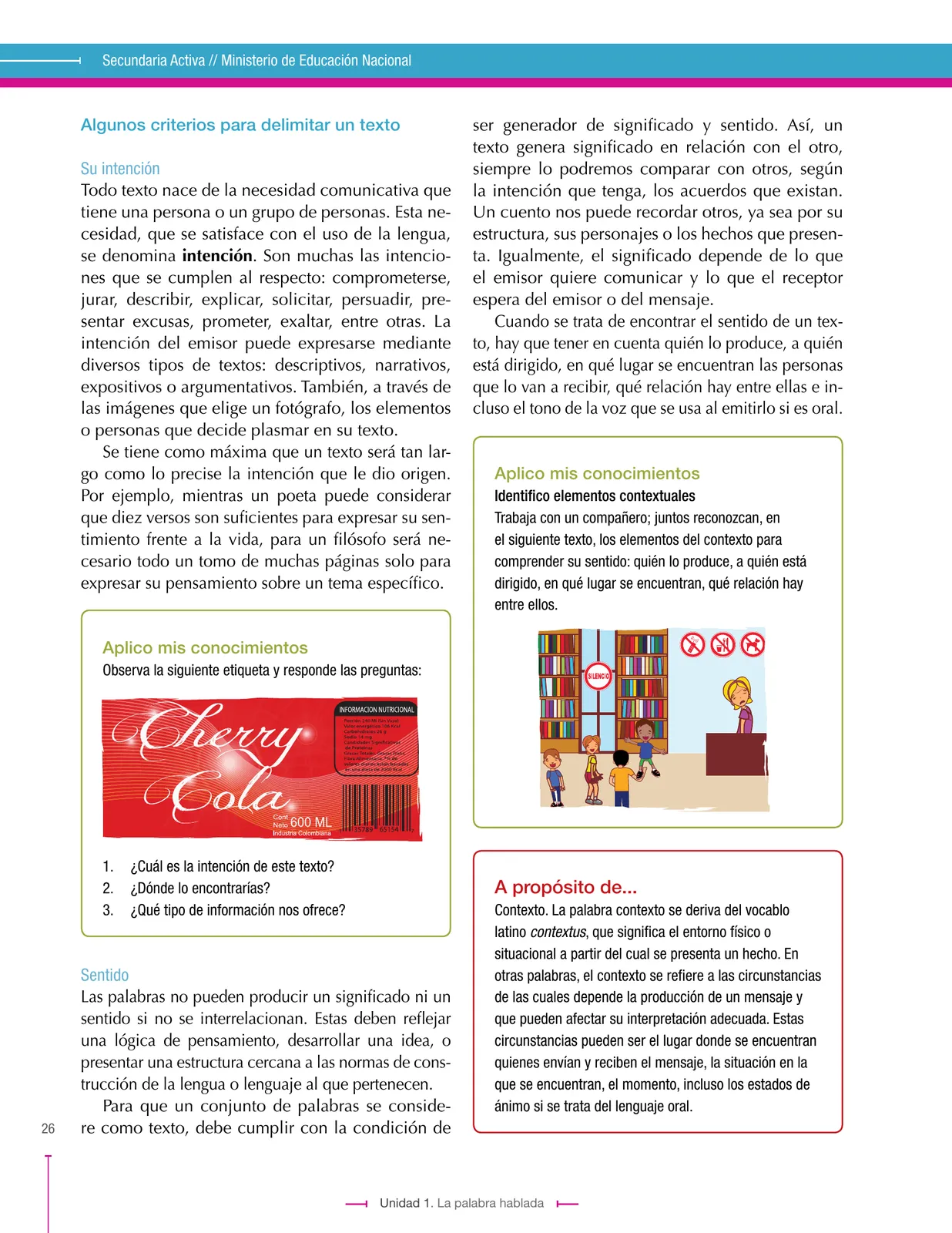Página 26 de Lenguaje 8° · Secundaria Activa